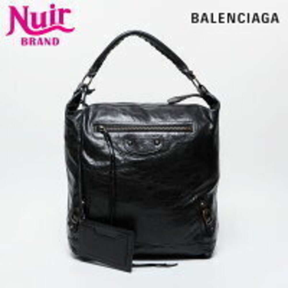 Balenciaga The Day Leather Shoulder Bag Black